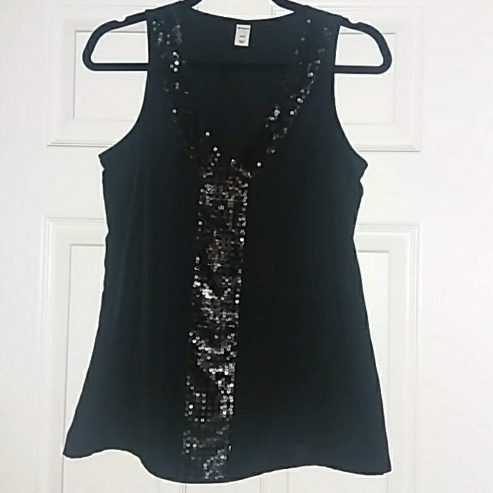 Black Sequin Top Size S